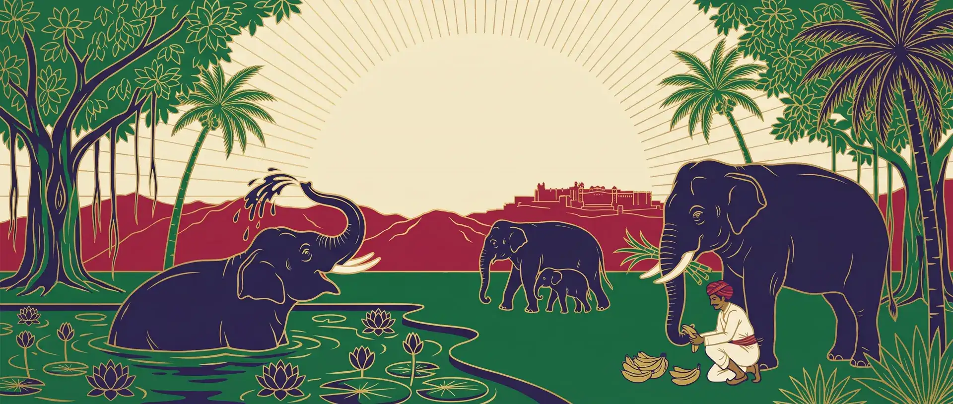 Ethical elephant sanctuary near Jaipur — poster artwork